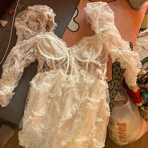 NWT FOR LOVE AND LEMONS STUNNING WHITE SEQUIN DRESS